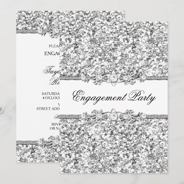 Invitation de la partie Parties scintillant et eng (Devant / Derrière)