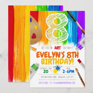 Invitation de la partie Peinture, fête d'anniversa