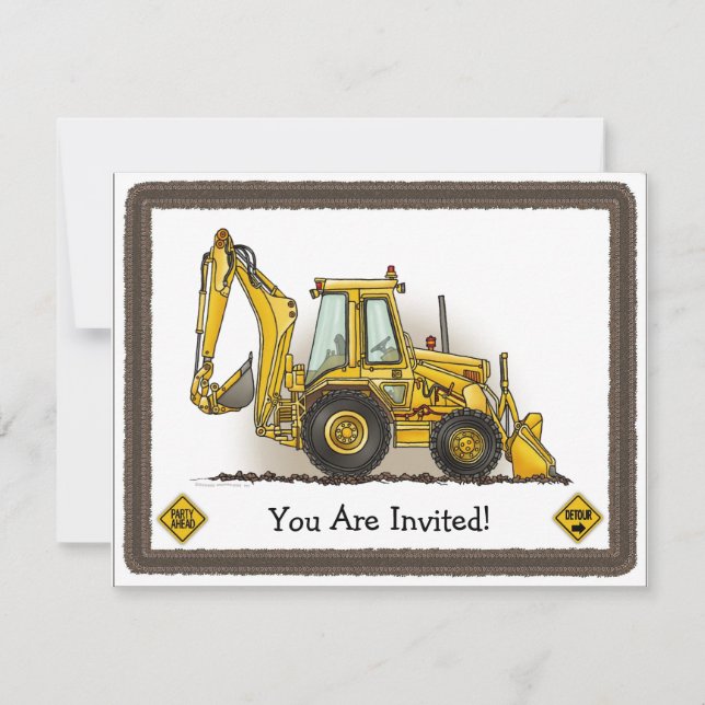 Invitation de la partie pour enfants de la constru (Devant)