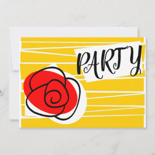 Invitation de la partie Rose espagnole horizontale