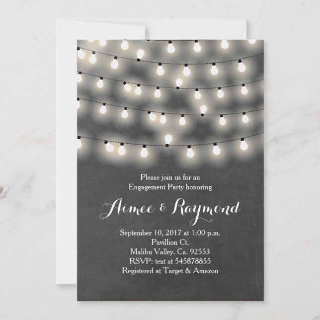 Invitation de la partie Rustic Engagement de Chalk (Devant)