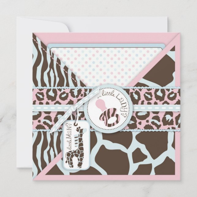 Invitation de la partie Safari Reveals Gender Reve (Devant)