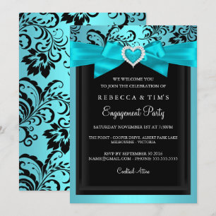 Invitation de la partie turquoise de l'engagement 