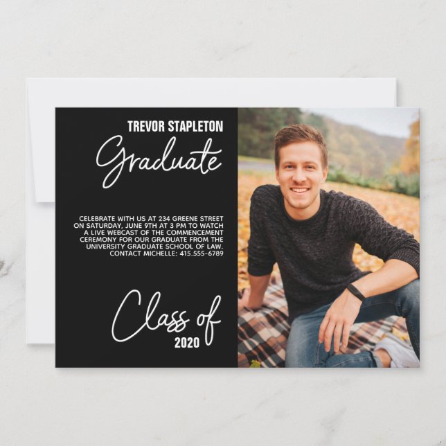 Invitation de la partie Virtual Graduation Moderne (Devant)