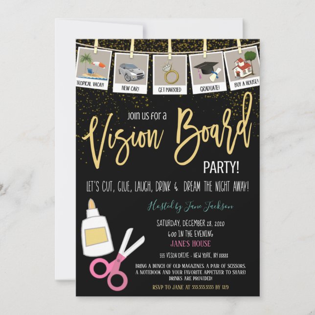 Invitation de la partie Vision Board (Devant)