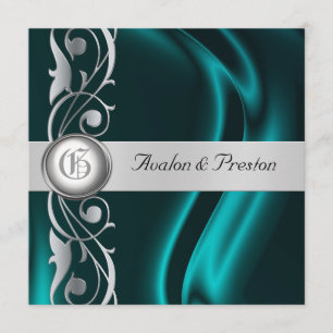 Invitation de la perle de la soie Turquoise Marqui