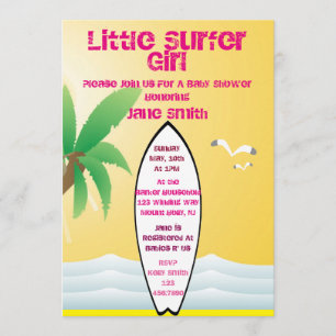Invitation de la petite fille de surfer