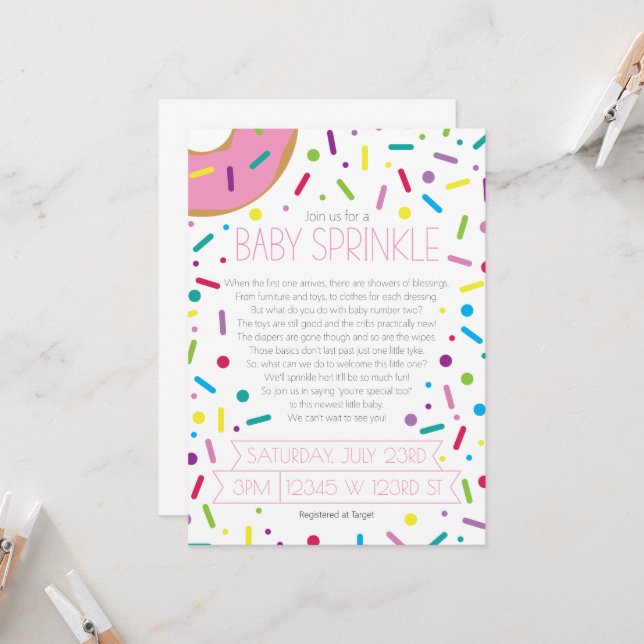 Invitation de la petite fille saupoudrer (Devant/Arrière en situation)
