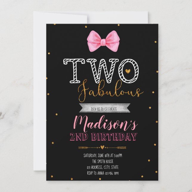 Invitation de la petite miss deux fabuleuse (Devant)