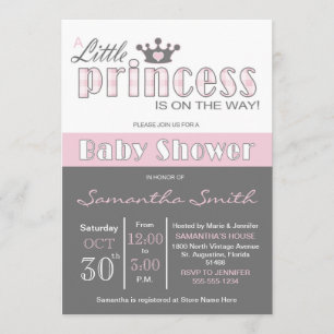 Invitation de la petite princesse Baby shower