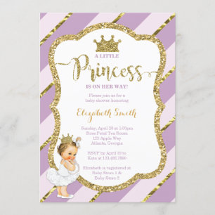 Invitation de la petite princesse Baby shower, Fau