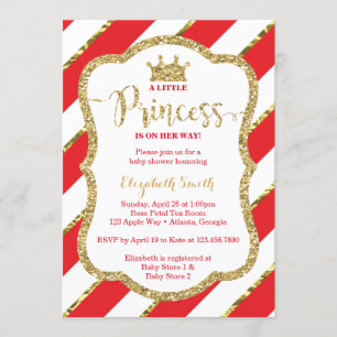 Invitation de la petite princesse Baby shower, Fau