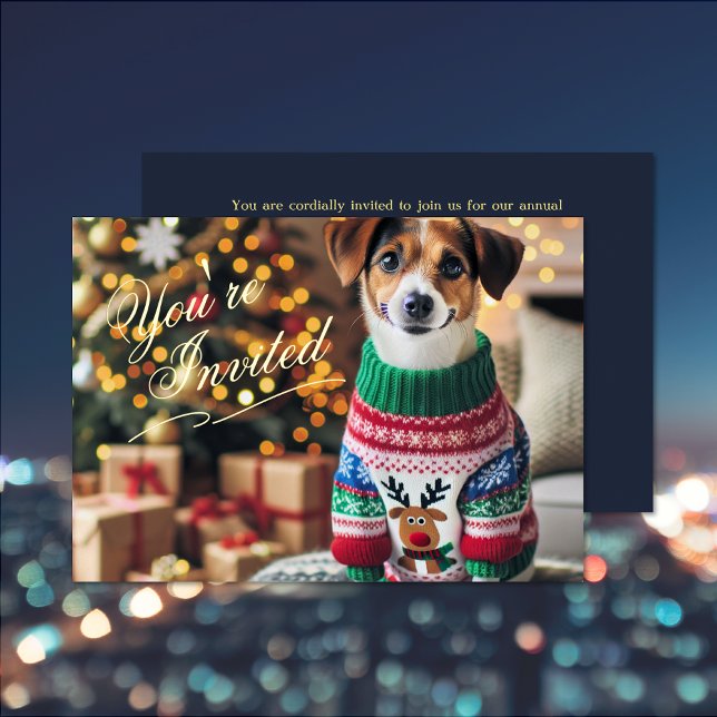 Invitation de la photo de Noël (Christmas Photo Foil Invitation (front and back))