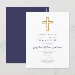Invitation de la première communion du garçon bleu