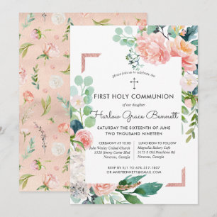Invitation de la première communion florale d'été