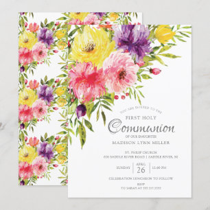 Invitation de la première communion florale du jar