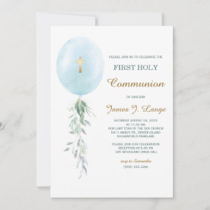 Invitation de la première communion garçon