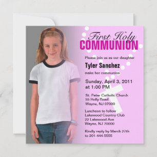 Invitation de la première communion sainte Croix r