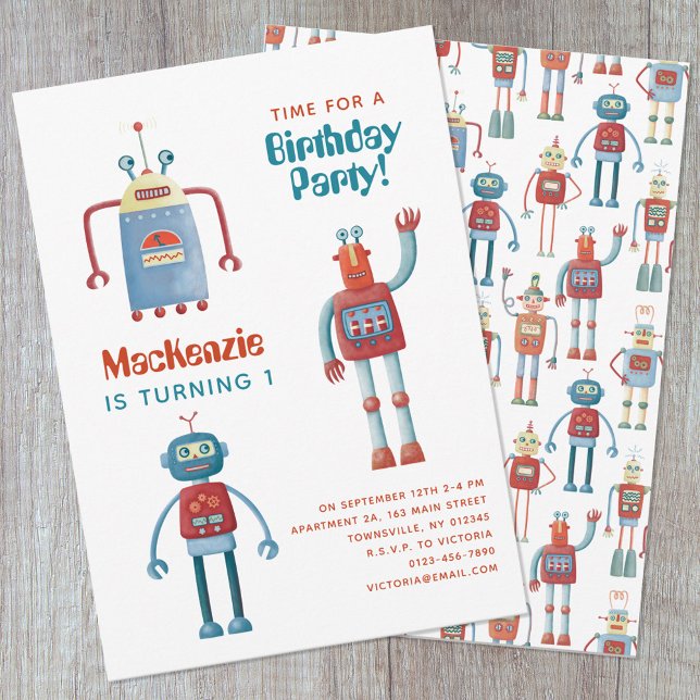 Invitation de la première fête d'anniversaire pour (Créateur téléchargé)
