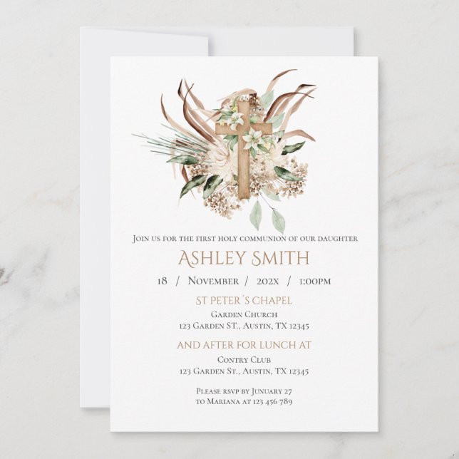 Invitation de la première sainte communion (Devant)