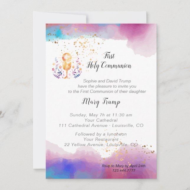 Invitation de la première sainte communion (Devant)