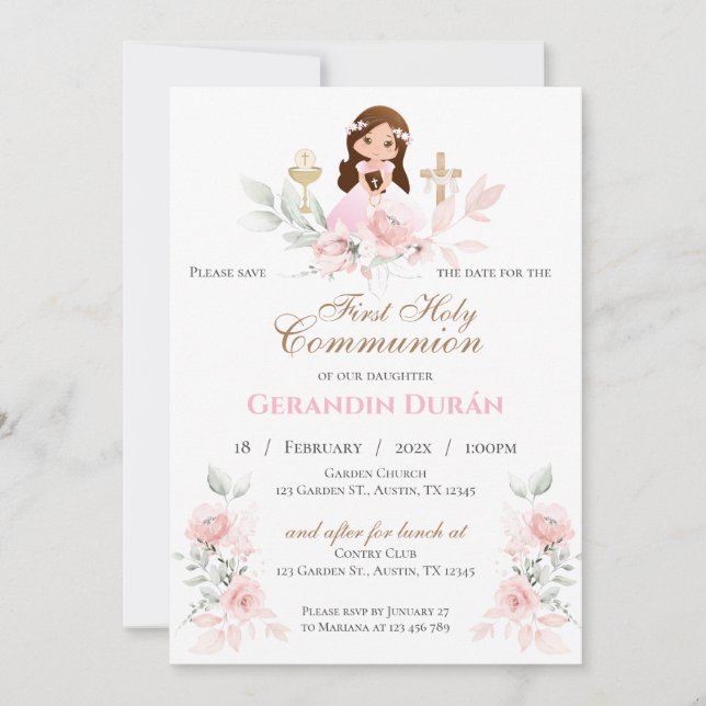 Invitation de la première sainte communion (Devant)