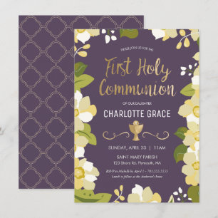 Invitation de la première sainte communion, Floral