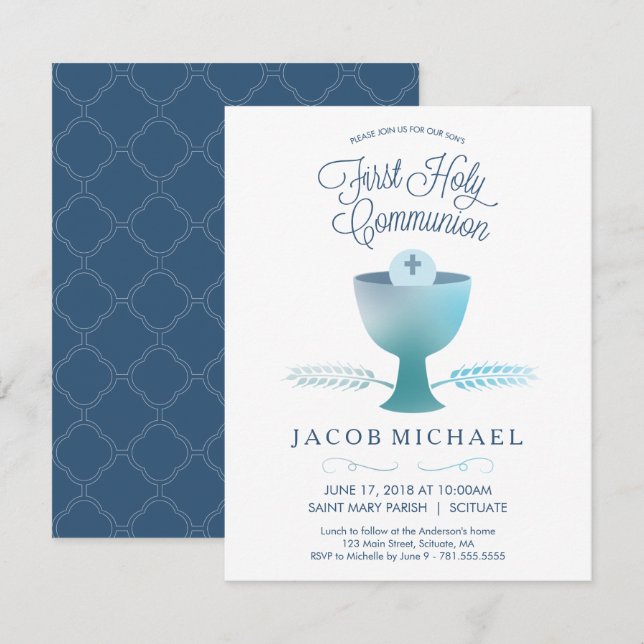 Invitation de la première sainte communion Invitat (Devant / Derrière)