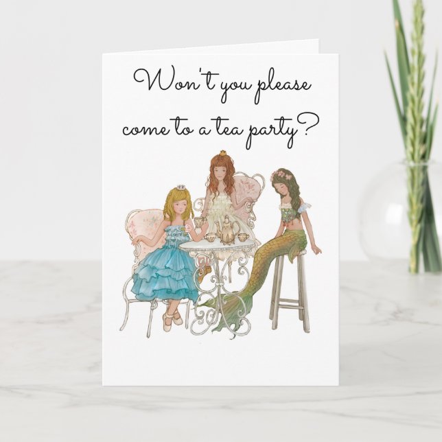 Invitation de la Princesse Mermaid Tea Party, Pers (Devant)