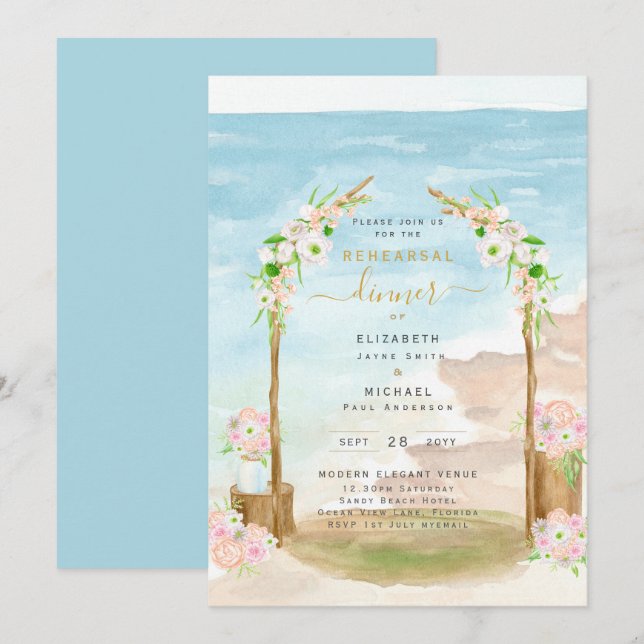 Invitation de la répétition côtière de Watercolor  (Devant / Derrière)