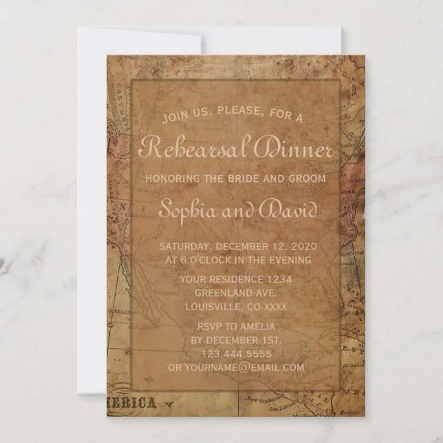 Invitation de la répétition de destination Carte v (Devant)