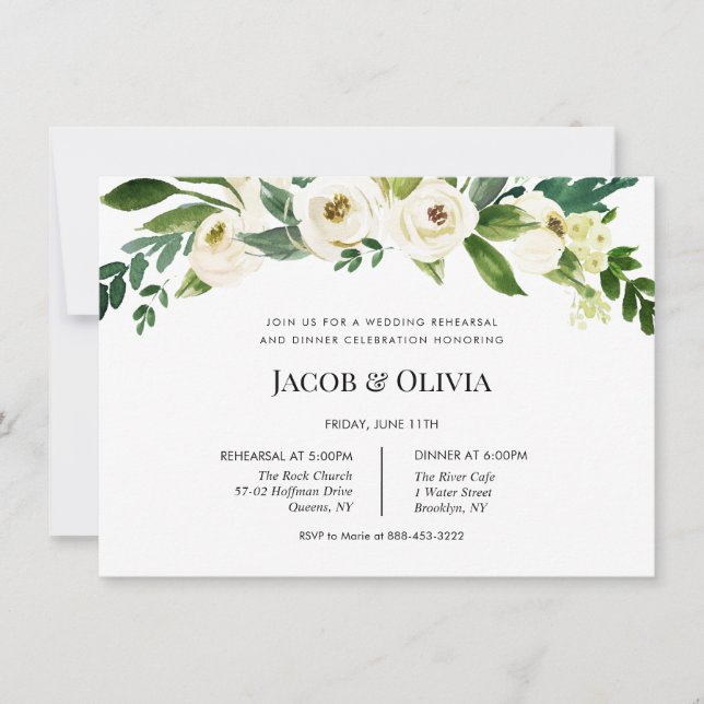 Invitation de la répétition du Mariage de fleurs b (Devant)
