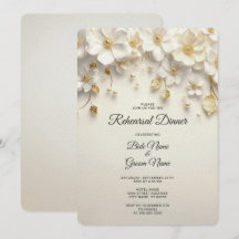 Invitation de la répétition florale blanche ivoire
