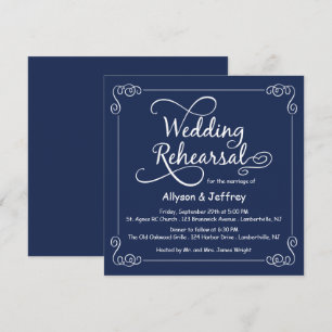 Invitation de la répétition Mariage bleue de minui