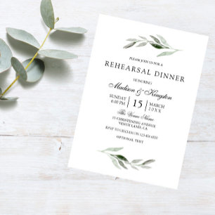 Invitation de la répétition moderne verte feuille