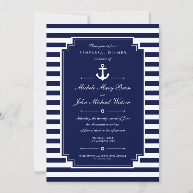 Invitation de la répétition nautique bleu foncé (Devant)