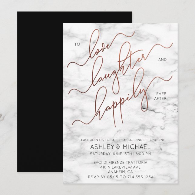 Invitation de la répétition noire en marbre de cui (Devant / Derrière)