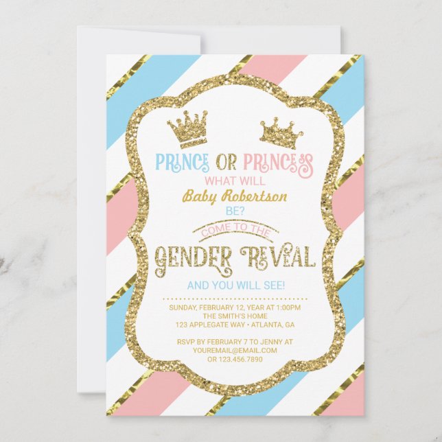 Invitation de la révélation de genre, Prince, Prin (Devant)
