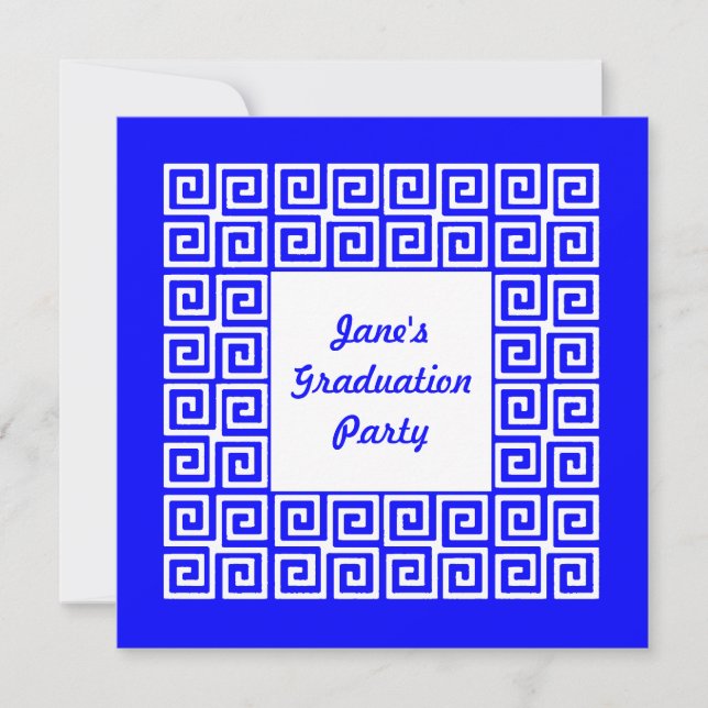 Invitation de la Royal blue & White Key Grad Party (Devant)