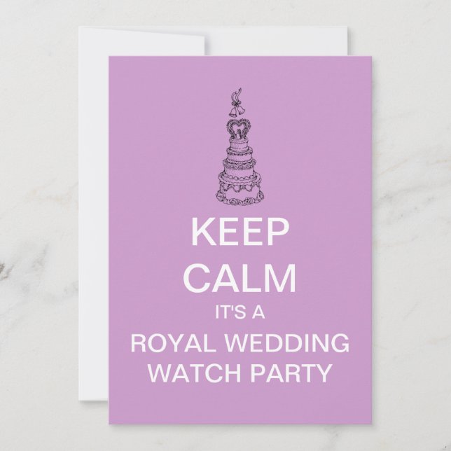 Invitation de la Royal Mariage Watch Party (Devant)