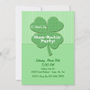 Invitation de la Saint-Patrick pour la fête des Sh