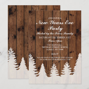 Invitation de la Saint-Sylvestre Rustique