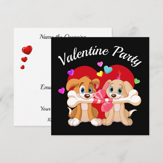 Invitation de la Saint-Valentin (Devant / Derrière)