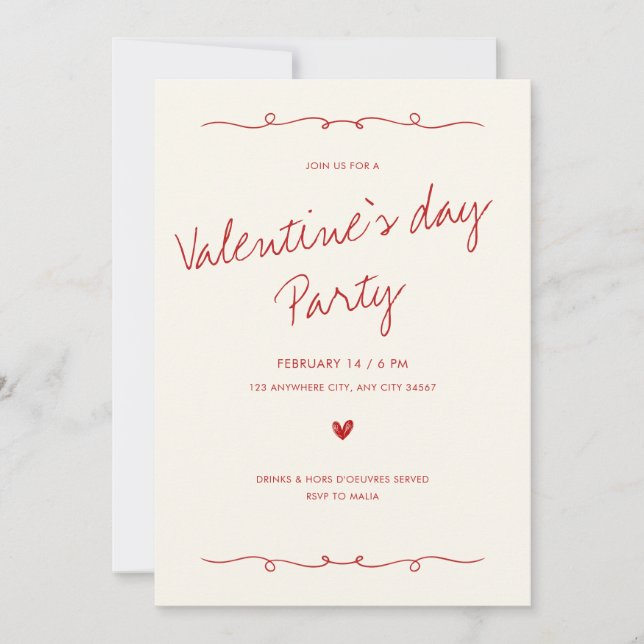 Invitation de la Saint Valentin (Devant)