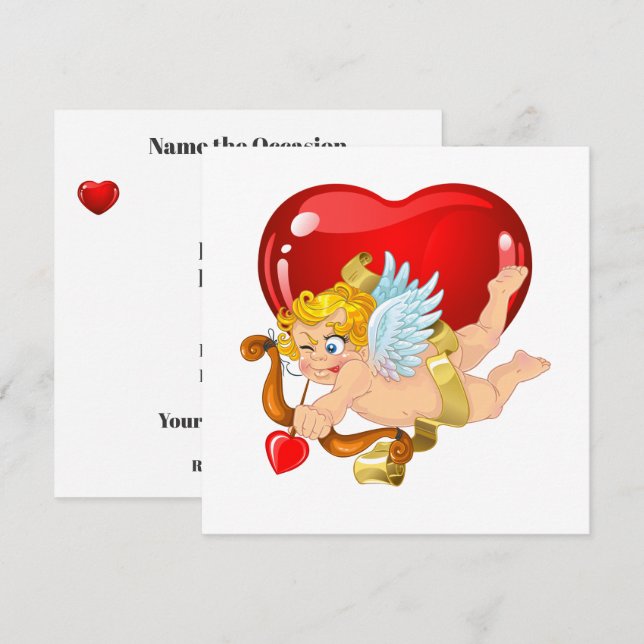 Invitation de la Saint-Valentin (Devant / Derrière)