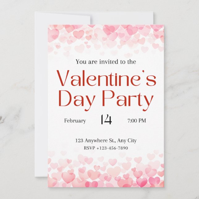 Invitation de la Saint Valentin (Devant)