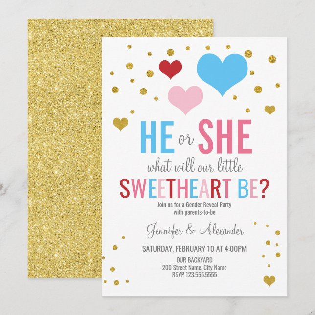 Invitation de la Saint Valentin à la fête de la ré (Devant / Derrière)
