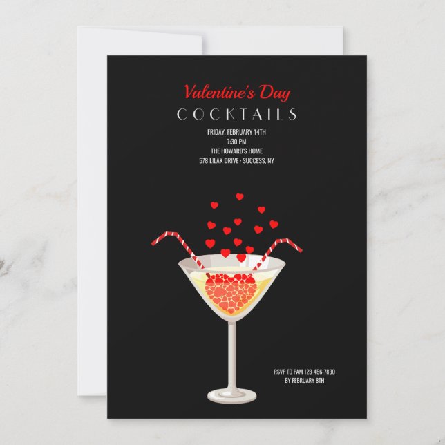 Invitation de la Saint Valentin à la fête des cock (Devant)