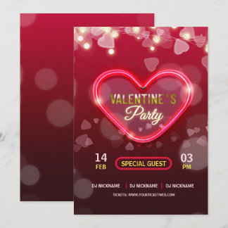 Invitation de la Saint Valentin à la fête des Lumi