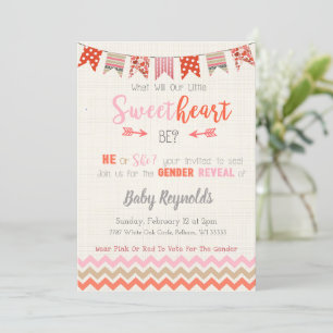Invitation de la Saint Valentin à la révélation du